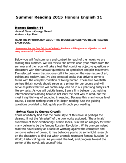Summer Reading 2015 Honors English 11