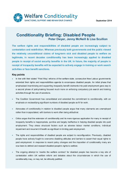 Briefing Paper: Disability