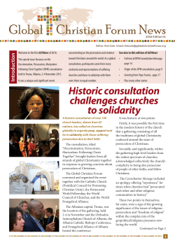 2016 News Edition 1 - Global Christian Forum
