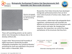 Biologically Synthesized Proteins that Spontaneously Self