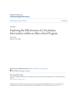 Exploring the Effectiveness of a Vocabulary Intervention within an