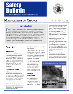 Safety Bulletin - Chemical Safety Board