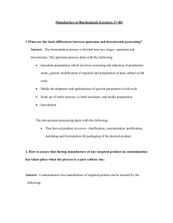 Manufacture of Biochemicals (Lectures 37