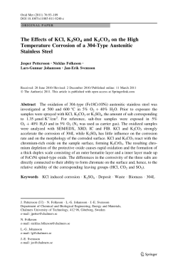 The Effects of KCl, K2SO4 and K2CO3 on the High