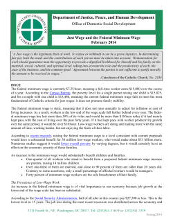 Just Wage and the Federal Minimum Wage