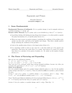 Exponents and Primes