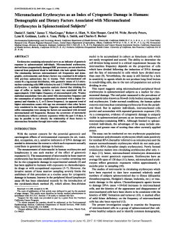 Micronucleated Erythrocytes as an Index of