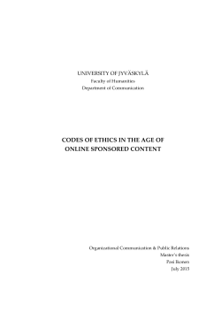 codes of ethics in the age of online sponsored content