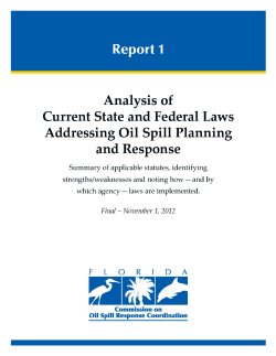 Analysis of Current State and Federal Laws Addressing Oil Spill