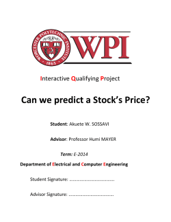 Can we predict a Stock`s Price? - Worcester Polytechnic Institute