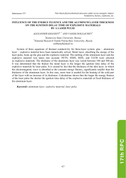 INFLUEN System layer &ndash; exp laser pulse explosive as explosiv It