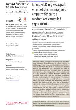 Effects of 25 mg oxazepam on emotional mimicry and empathy for