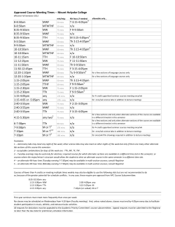 Approved Course Meeting Times -- Mount Holyoke College 8