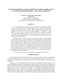 JUSTIFYING DIGITAL COTS COMPONENTS WHEN COMPLIANCE