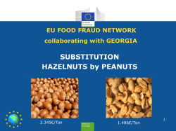 Presentation: From Hazelnuts to peanuts