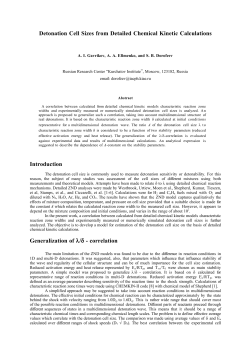 Detonation Cell Sizes from Detailed Chemical Kinetic Calculations