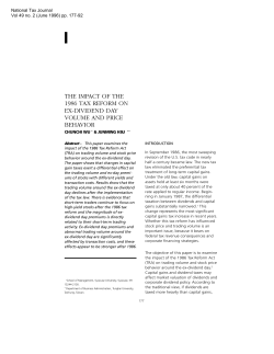 the impact of the 1986 tax reform on ex-dividend