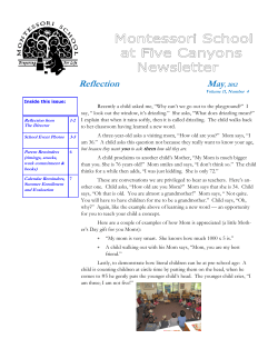 May 2012 - Montessori School at Five Canyons