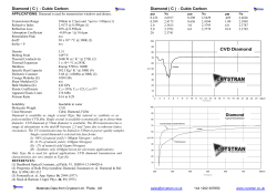 Diamond - Cubic Carbon (C) Data Sheet