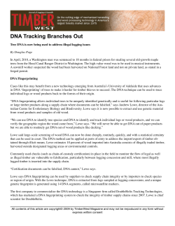 DNA Tracking Branches Out