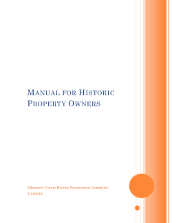 Manual for Historic Property Owners
