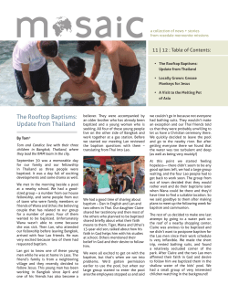 The Rooftop Baptisms: Update from Thailand