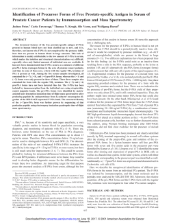 Identification of Precursor Forms of Free Prostate