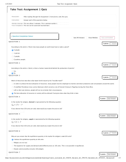 Take Test: Assignment 1 Quiz