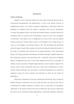 1 Introduction Nation and Region England`s sense of national