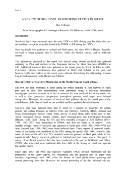 a review of sea level monitoring status in israel