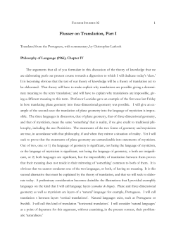 On Translation - Flusser Studies