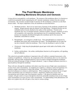 The Fluid Mosaic Membrane