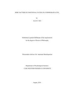 RISK FACTORS OF EMOTIONAL EATING IN UNDERGRADUATES