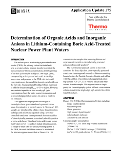 Determination of Organic Acids and Inorganic Anions in Lithium