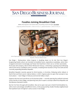 San Diego Business Journal, December 2016