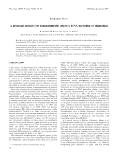 (2009). A proposed protocol for nomenclaturally effective DNA