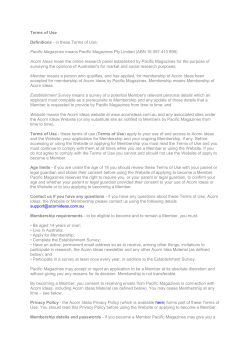 Terms of Use Definitions - in these Terms of Use: Pacific Magazines