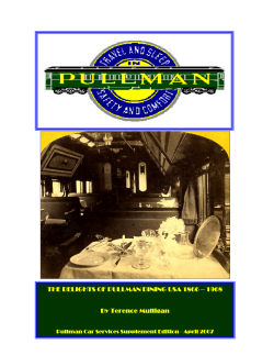 THE DELIGHTS OF PULLMAN DINING USA 1866 &ndash; 1968 By