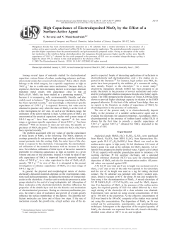 High Capacitance of Electrodeposited MnO2 by the Effect of a
