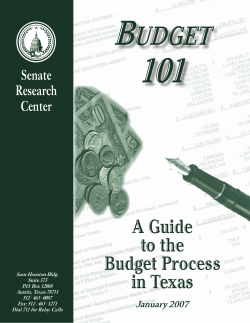 A Guide to the Budget Process in Texas