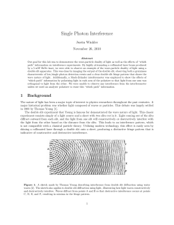 Single Photon Interference