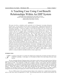 A Teaching Case using Cost/Benefit
