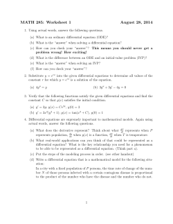 Worksheet 1 - U.I.U.C. Math