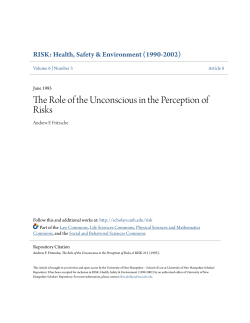 The Role of the Unconscious in the Perception of Risks