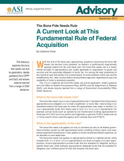 The Bona Fide Needs Rule