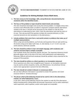 Guidelines for Writing Items - MCQs - Updated 5/28/14