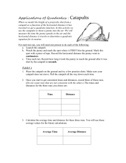 Applications of Quadratics: Catapults