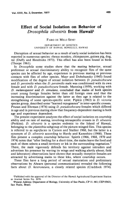 Effect of Social Isolation on Behavior of Drosophila silvestris from