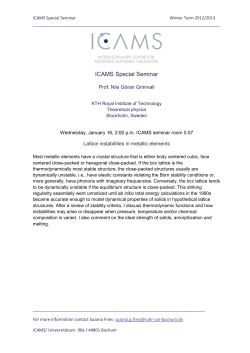 ICAMS Special Seminar