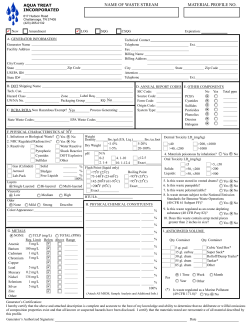 name of waste stream material profile no.